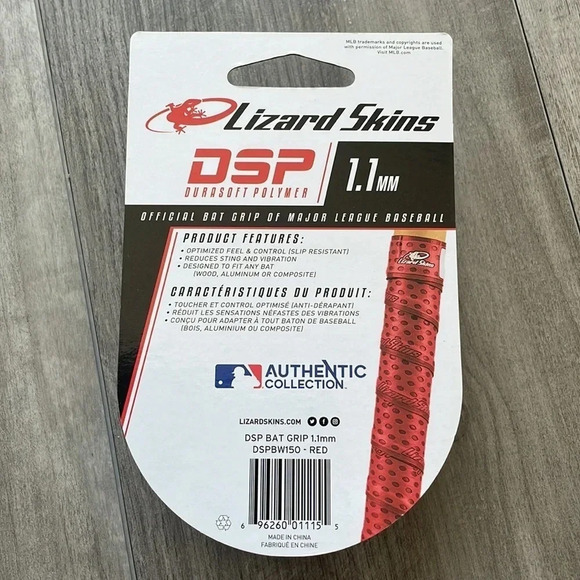 Lizard Skins 1.1 MM Dura Soft Polymer Bat Wrap RED - Picture 2 of 2